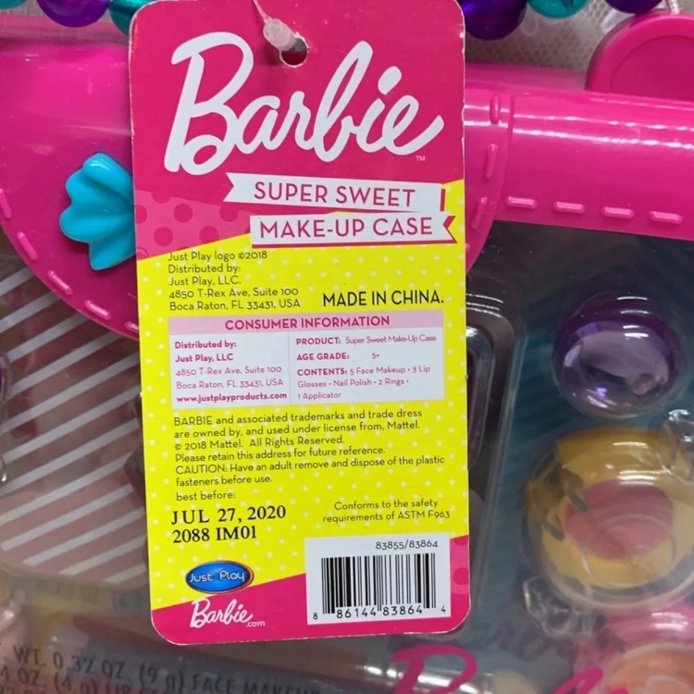 Barbie Super sweet make-up pink case Just Play 2018 expired